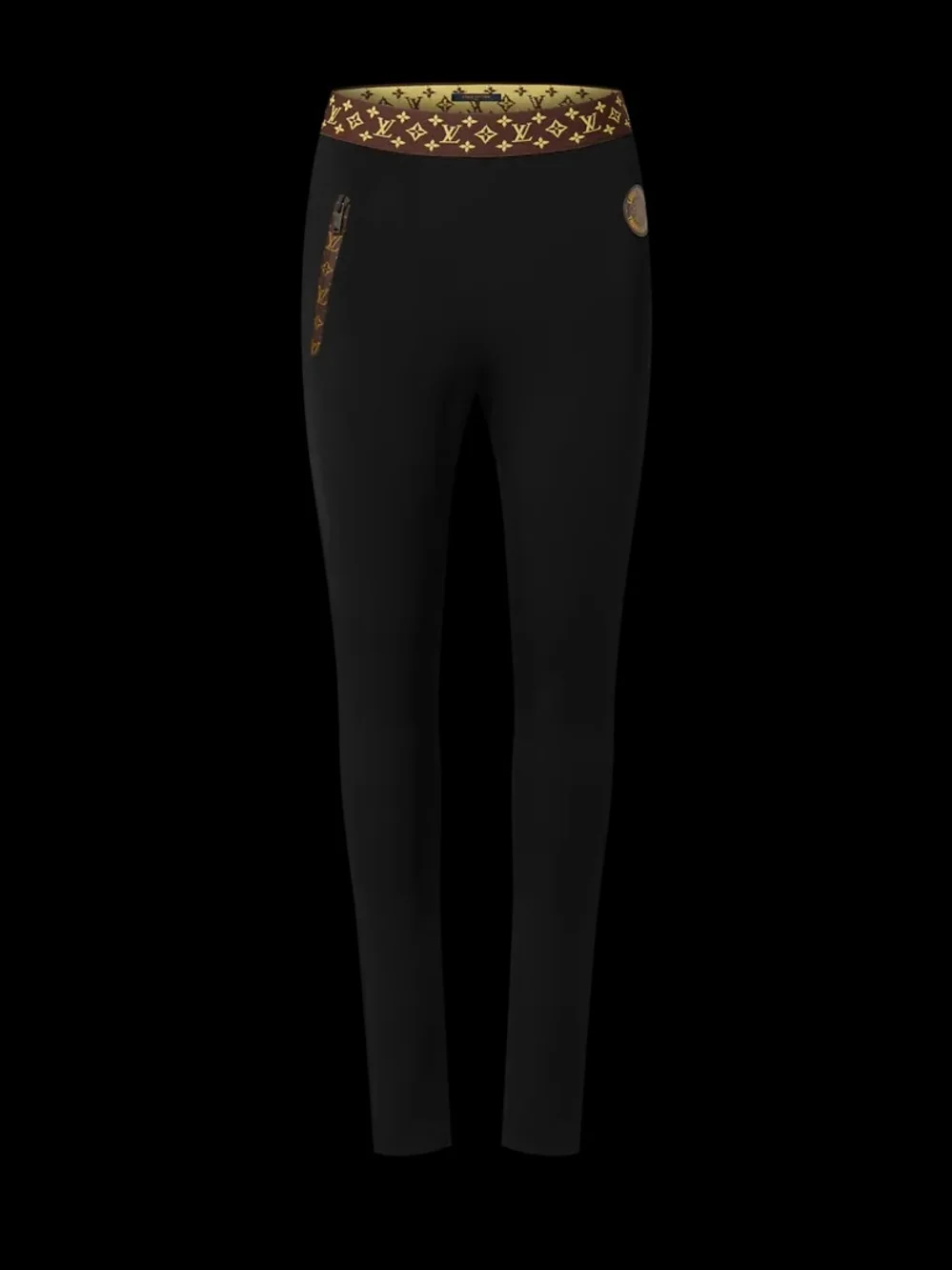 Louis VUITTON black Ski Leggings Pockets Designer Chic Fashion Skinny Sweaty Wic